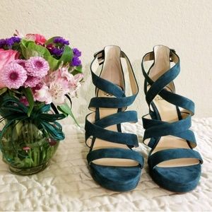 Vince Camuto strappy teal sandals